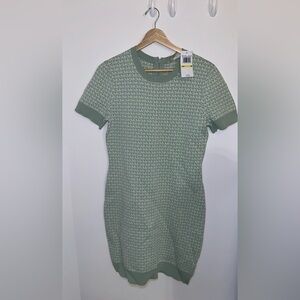 Michael Kors Light Jade Monogram Short Sleeve Maxi Dress